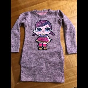 ☃️Girl’s Fleece Lined 3D Appliqué Adorned Jersey Tunic, 5-6 yrs.